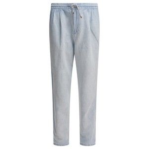 Brunello Cucinelli Light Blue Relaxed-Fit Trousers - NWT